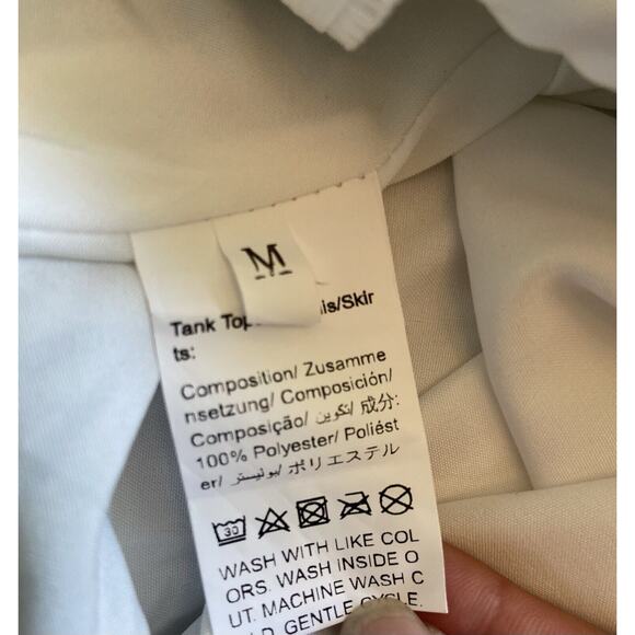 Verdusa Women's High Waist Side Split Maxi Skirt White And Black Size MEDIUM NEW - Picture 4 of 4